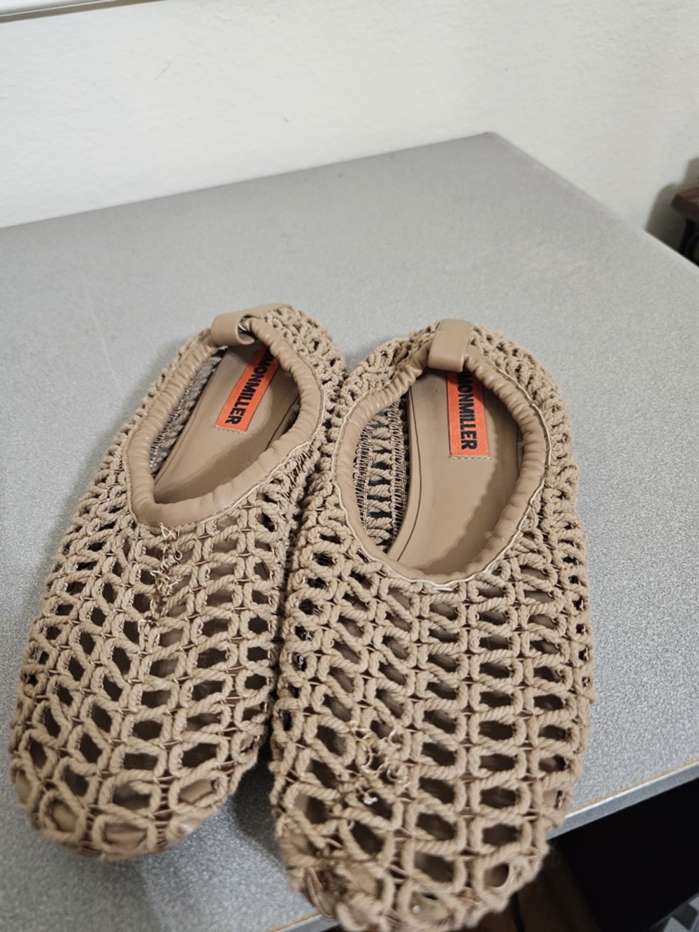 Simon Miller Beige Woven Slip-On Flats